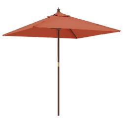 Parasol de jardin avec m&acirc;t en bois 198 x 198 cm orange 02_0008363
