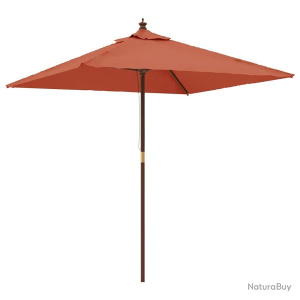 Parasol de jardin avec m�t en bois 198 x 198 cm orange 02_0008363