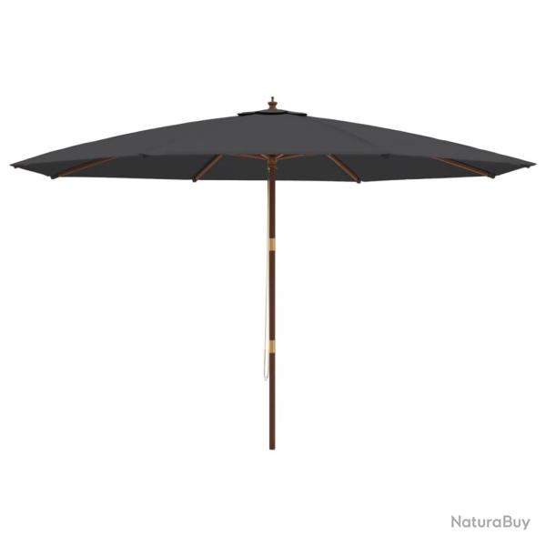 Parasol de jardin avec m�t en bois 400 x 273 cm noir 02_0008346