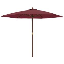 Parasol de jardin avec m&acirc;t en bois rouge 299 x 240 cm bordeaux 02_0008349