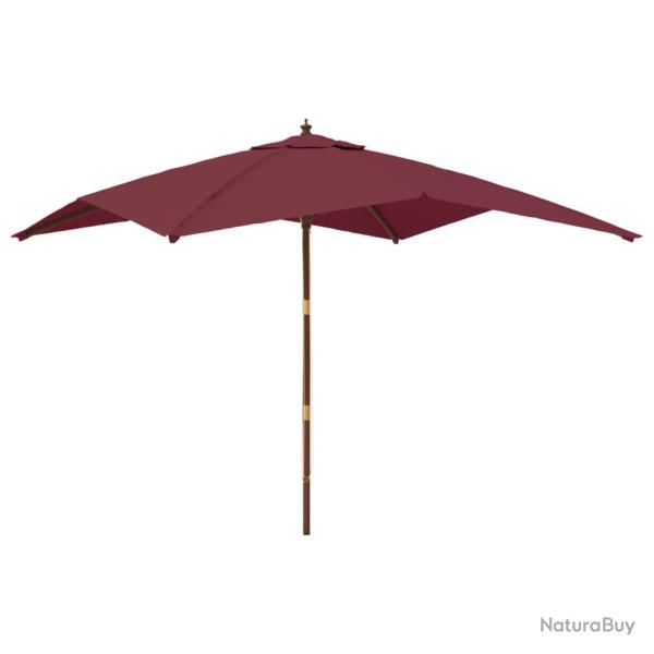 Parasol de jardin avec m�t en bois 300 x 300 x 273 cm rouge bordeaux 02_0008350
