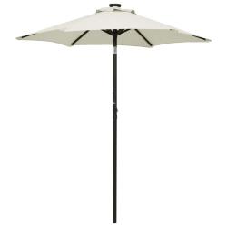 Parasol avec lumi&egrave;res led 200 x 211 cm aluminium beige 02_0008093