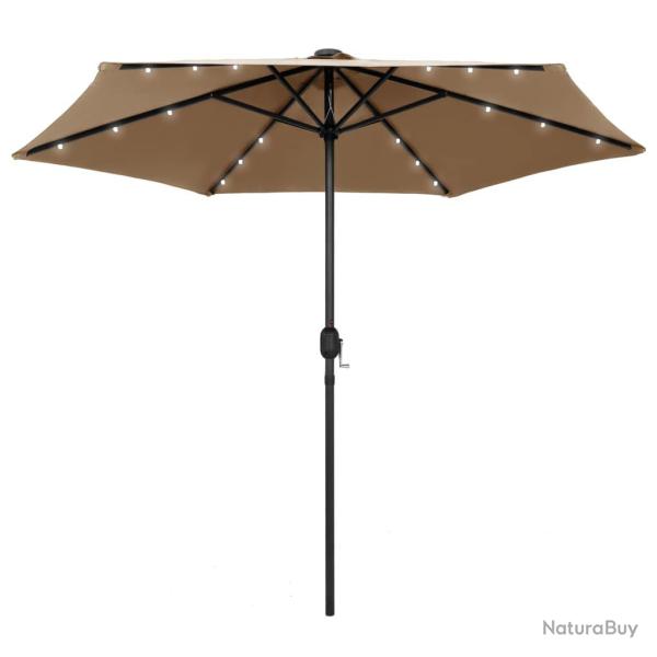 Parasol avec led et m�t en aluminium 270 cm taupe 02_0008079