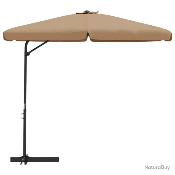 Parasol d'ext�rieur avec m�t en acier 300 cm taupe 02_0008193