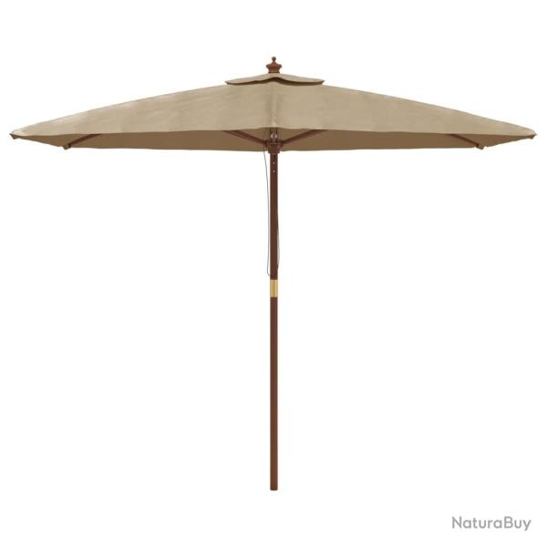 Parasol mobilier de jardin avec m�t en bois 299 x 240 cm taupe 02_0008359