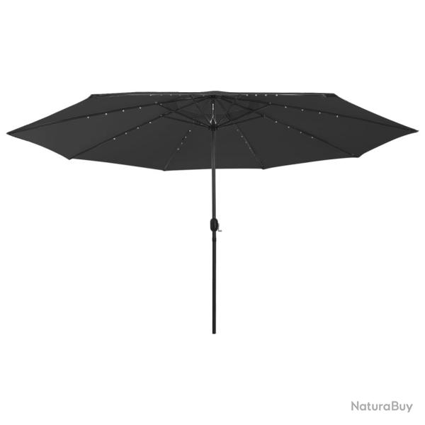 Parasol d'extrieur avec led et mt en mtal 400 cm noir 02_0008182
