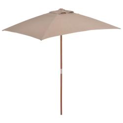 Parasol avec m&acirc;t en bois 150 x 200 cm taupe 02_0008112