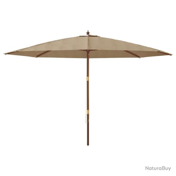 Parasol mobilier de jardin avec m�t en bois 400 x 273 cm taupe 02_0008361