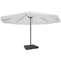 Parasol grand d'ext&eacute;rieur diam&egrave;tre 5 m en aluminium avec base mobile blanc 02_0008145