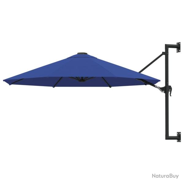 Parasol mural avec m�t m�tallique 300 cm bleu 02_0008686