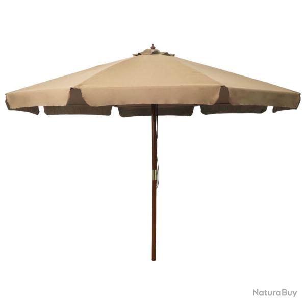 Parasol mobilier de jardin avec m�t en bois 330 cm taupe 02_0008123