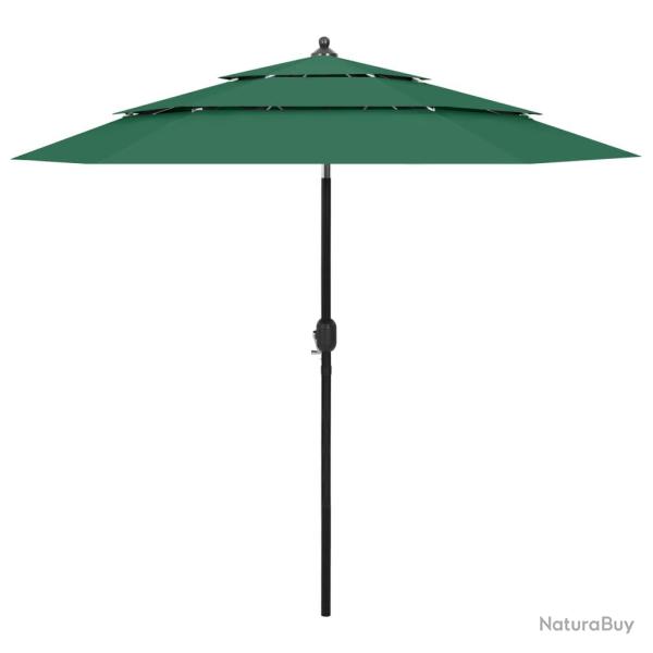 Parasol � 3 niveau x avec m�t en aluminium 2,5 m vert 02_0008779
