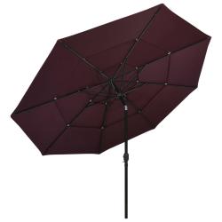 Parasol &agrave; 3 niveaux avec m&acirc;t en aluminium 3,5 m bordeaux 02_0008754