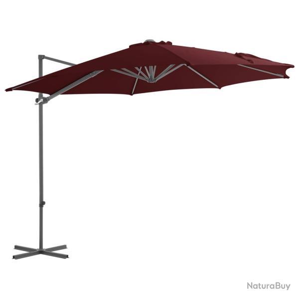 Parasol d'extrieur dport avec mt en acier 300 cm rouge bordeaux 02_0008476