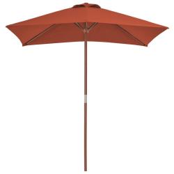 Parasol d'ext&eacute;rieur avec m&acirc;t en bois 150 x 200 cm orange 02_0008243