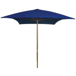 Parasol d'ext&eacute;rieur avec m&acirc;t en bois 200 x 300 cm bleu 02_0008255