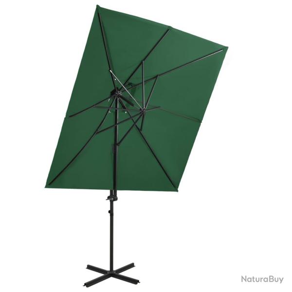 Parasol d'extrieur dport  double toit 250 x 250 cm vert 02_0008575