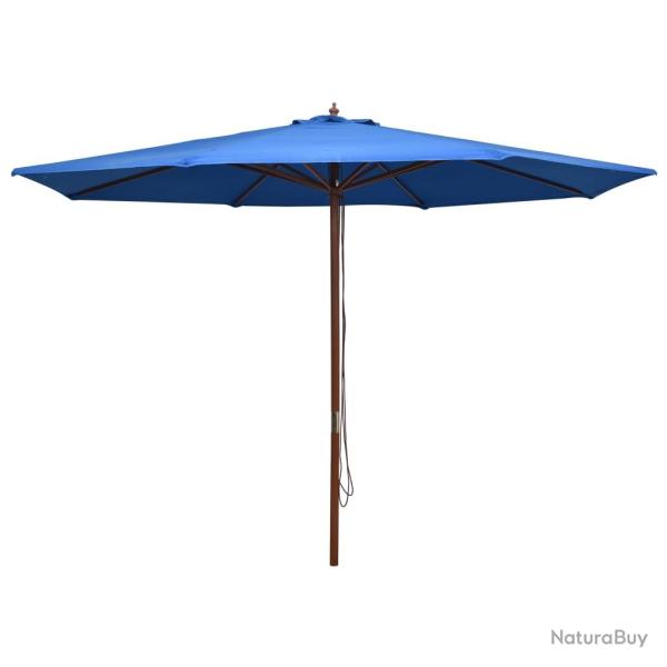 Parasol d'ext�rieur avec m�t en bois 350 cm bleu 02_0008252