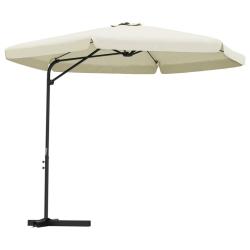 Parasol d'ext&eacute;rieur avec m&acirc;t en acier 300 cm blanc sable 02_0008189
