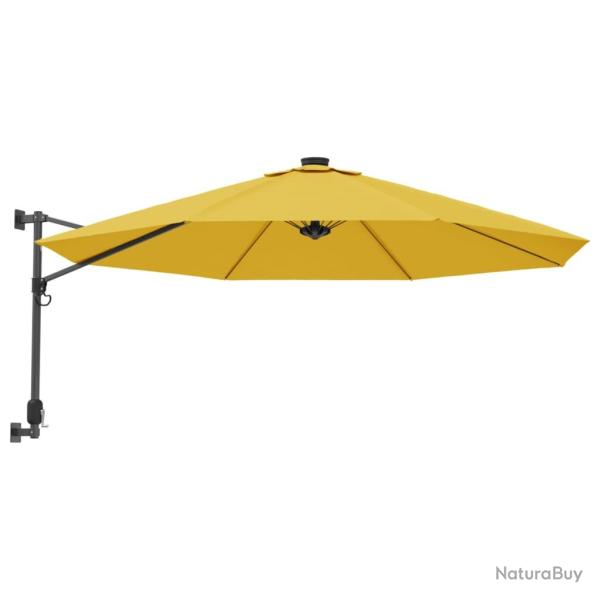 Parasol d'extrieur mural avec led 290 cm jaune 02_0008679