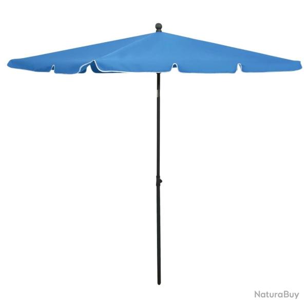 Parasol de jardin avec m�t 210 x 140 cm bleu 02_0008325