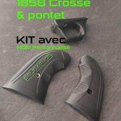 1858 - kit crosse poign&eacute;e grip et pontet personnalis&eacute; 10 lettres max (vendu sans l'arme)