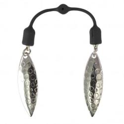 Twin Blades Hammered Scratch par 2 Silver