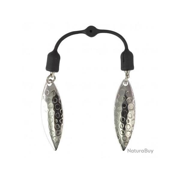 Twin Blades Hammered Scratch par 2 Silver