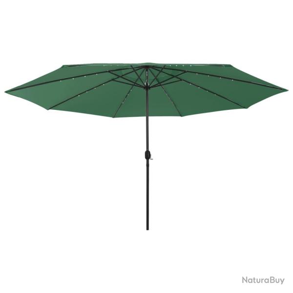 Parasol d'ext�rieur avec led et m�t en m�tal 400 cm vert 02_0008186