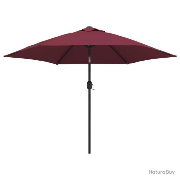 Parasol d'ext�rieur avec led et m�t en acier 300 cm bordeaux 02_0008175