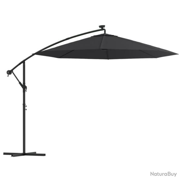 Parasol dport  led et mt en acier 300 cm noir 02_0008578