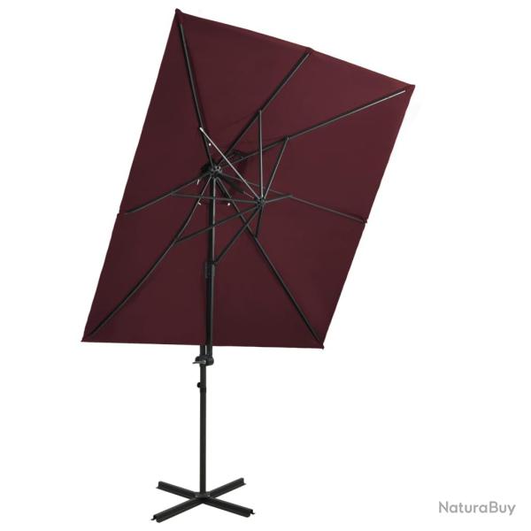 Parasol dport  double toit 250 x 250 cm rouge bordeaux 02_0008570