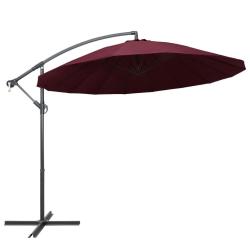 Parasol suspendu 3 m m&acirc;t en aluminium bordeaux 02_0008725