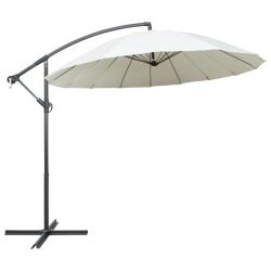 Parasol d'ext&eacute;rieur suspendu 3 m aluminium blanc sable 02_0008723