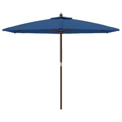 Parasol de jardin avec m&acirc;t en bois 299 x 240 cm bleu 02_0008339