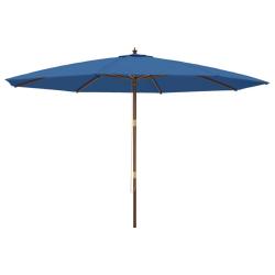Parasol de jardin avec m&acirc;t en bois 400 x 273 cm bleu 02_0008341