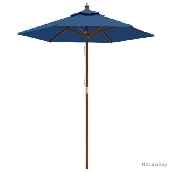Parasol de jardin avec m�t en bois 196 x 231 cm bleu 02_0008337