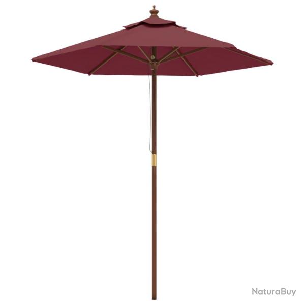 Parasol de jardin avec m�t en bois 196 x 231 cm rouge bordeaux 02_0008347