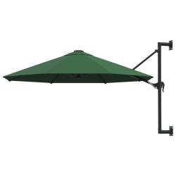 Parasol d'ext&eacute;rieur mural avec m&acirc;t m&eacute;tallique 300 cm vert 02_0008689