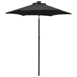 Parasol avec lumi&egrave;res led 200 x 211 cm aluminium noir 02_0008091