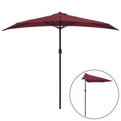 Parasol de balcon m&acirc;t en aluminium 270 x 135 x 245 cm demi bordeaux 02_0008314