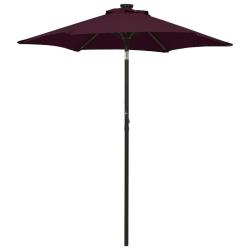Parasol avec lumi&egrave;res led 200 x 211 cm aluminium rouge bordeaux 02_0008092