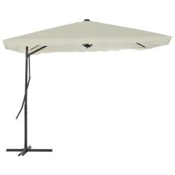 Parasol d'ext&eacute;rieur avec poteau en acier 250 x 250 cm sable 02_0008272