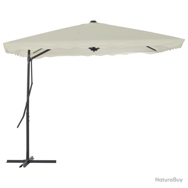 Parasol d'ext�rieur avec poteau en acier 250 x 250 cm sable 02_0008272