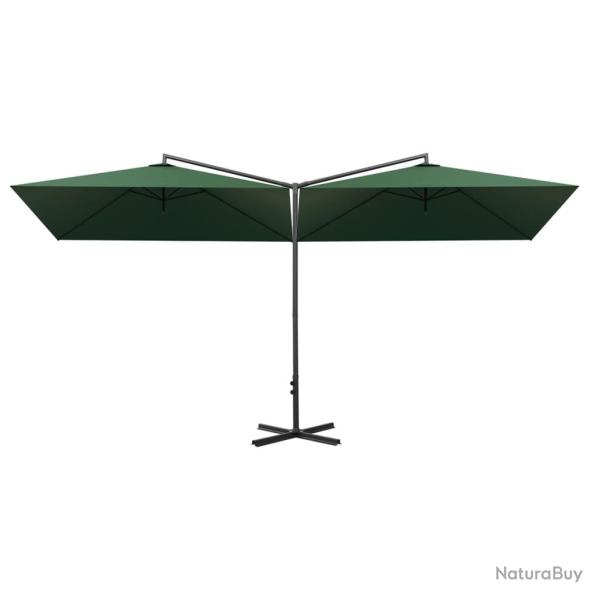 Parasol double avec m�t en acier 600 x 300 cm vert 02_0008438