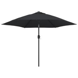Parasol d'ext&eacute;rieur avec poteau en m&eacute;tal 300 cm noir 02_0008280