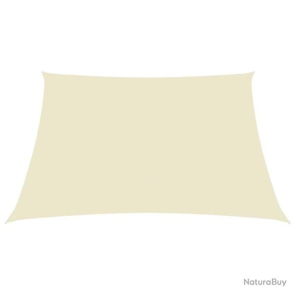 Voile toile d'ombrage parasol tissu oxford rectangulaire 6 x 7 m cr�me 02_0009736
