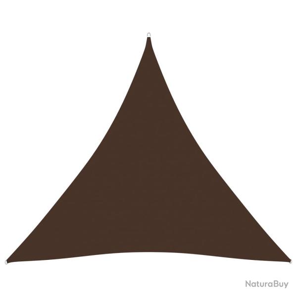 Voile toile d'ombrage parasol tissu oxford triangulaire 4,5 x 4,5 x 4,5 m marron 02_0009857