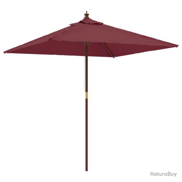 Parasol de jardin avec m�t en bois 198 x 198 x 231 cm bordeaux rouge 02_0008348