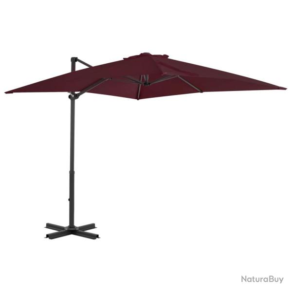 Parasol dport avec mt en aluminium 250 x 250 cm bordeaux 02_0008493